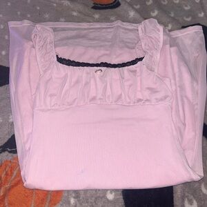 RSQ Light Pink Top with Lace Trim